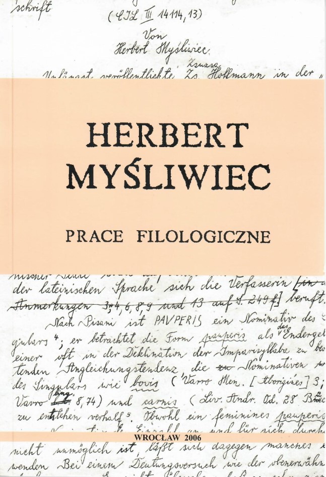 Herbert Myśliwiec: prace filologiczne