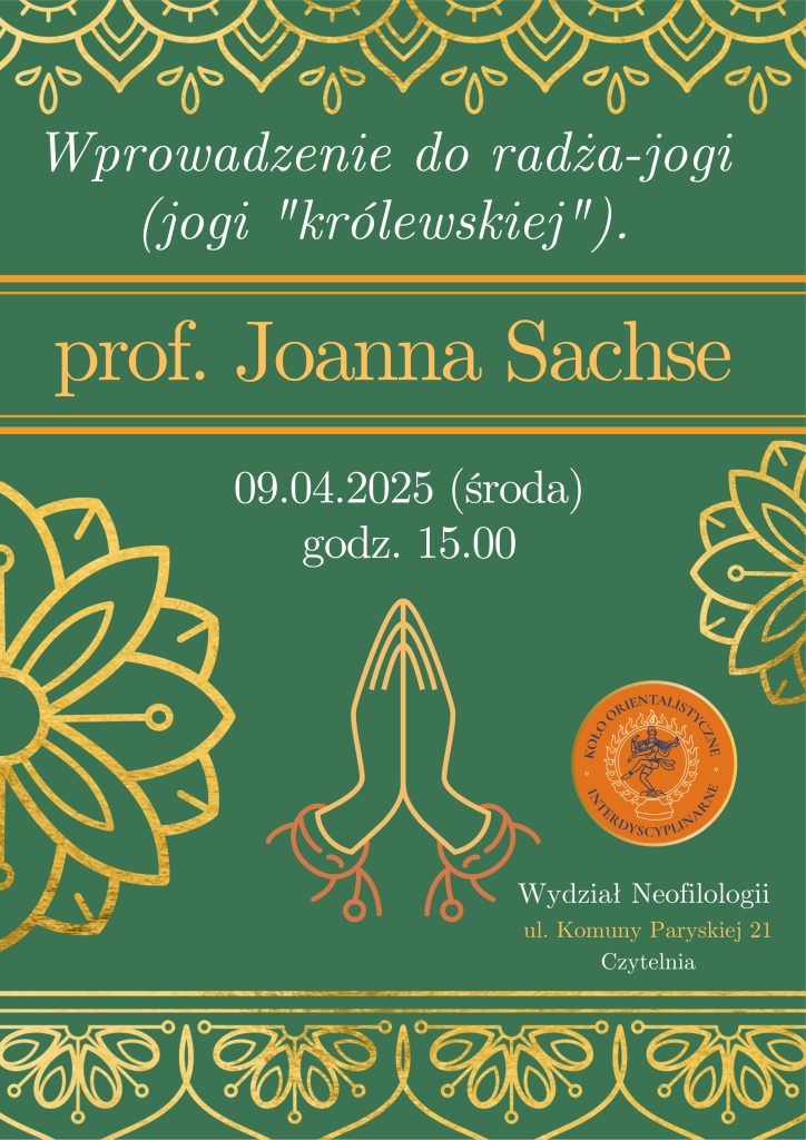 ZAPROSZENIE na wykład: Wprowadzenie do radża-jogi (jogi "królewskiej")